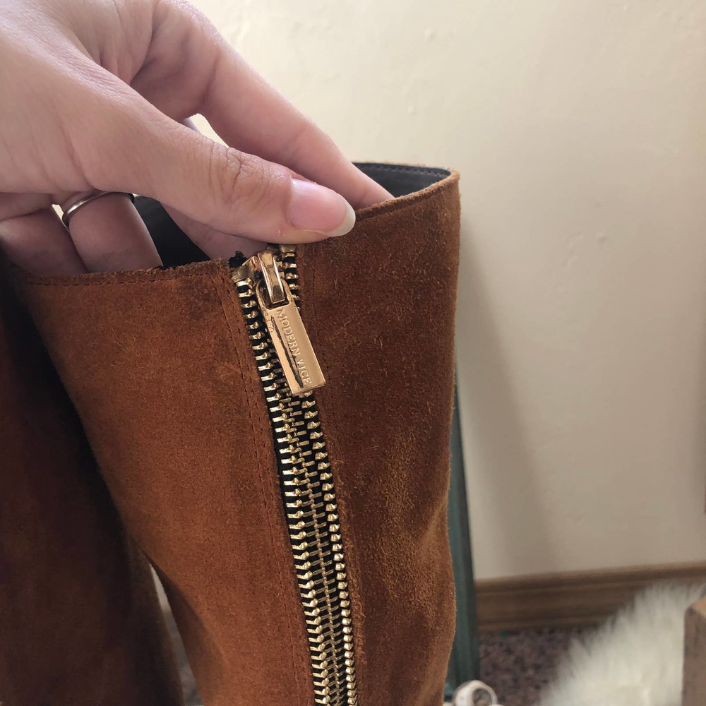Modern Vice Charm Suede Zipper Tall Boots - Picture 7 of 9